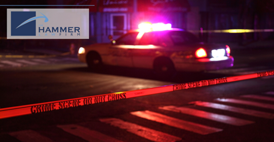 police car at a crime scene